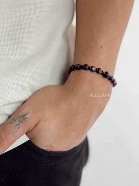 “PULSERA ÁFRICA”- (madera color nogal + cristal)- P.015/3 - comprar online