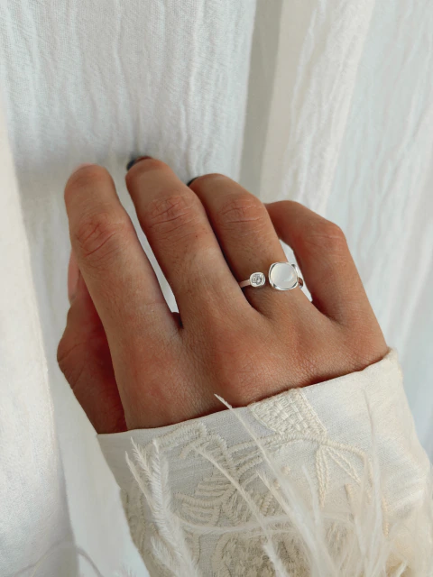 “ANILLO NEBULA WHITE” -regulable -PLATA 925-
