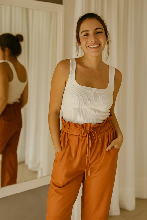 Pantalón eco cuero