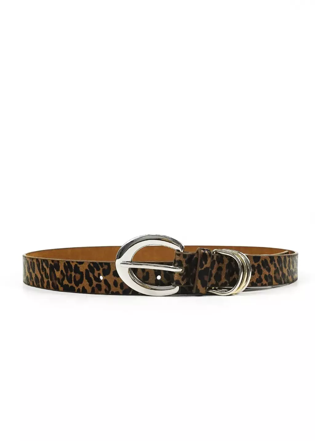 Cinturon animal print hebilla ovalada triple pasacinto
