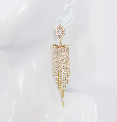 Aros Rombo y tiras de strass