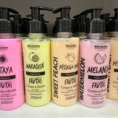 Kit C/12 Hidratante Frutas Rhenuks Atacado Cosméticos