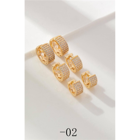 Kit C/12 Cartelas Brincos Zircônia Bijoux Luxo (36 Brincos)