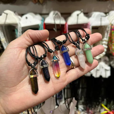 Kit C/12 Colar de Pedra Estilo Hippie Atacado