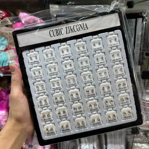 Mostruário C/36 Brincos de Zircônia Brincos Luxo Atacado