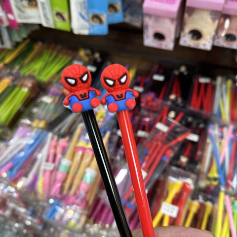 Kit C/12 Canetas Kawaii Homem Aranha Papelaria Atacado