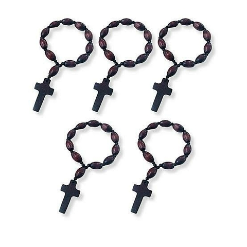 Kit C/12 Pulseira Cruz Miçanga Madeira Atacado