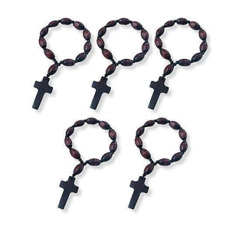 Kit C/12 Pulseira Cruz Miçanga Madeira Atacado