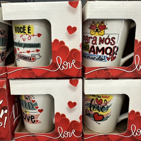 Kit C/12 Caneca TEMA AMOR Atacado