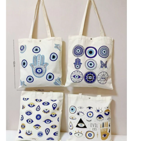 Kit C/12 Bolsa de Praia Olho Grego Atacado