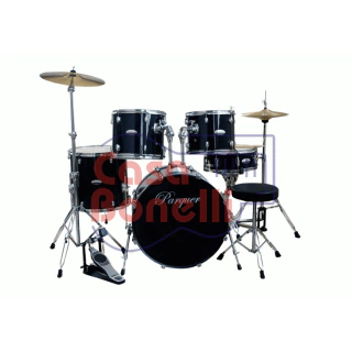 Bateria Shadow 5 Cuerpos+Banqueta+Palillos + Platos Parquer 10070BK