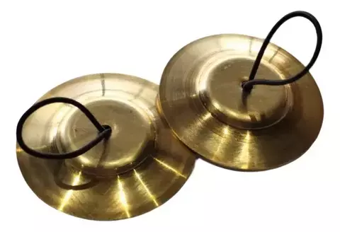 Par De Chinchines Platillos De Mano De Bronce 1mm Espesor