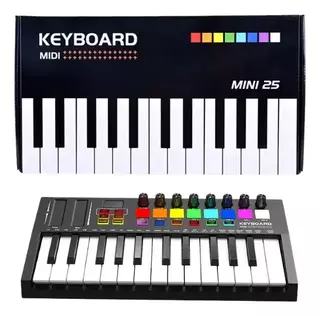 Mini Controlador Midi 25 Teclas Parquer Usb