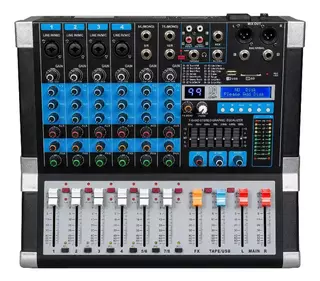Consola Potenciada Moon Mpm1108 8 Canales Bluetooth 500w