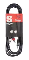 Cable Mini Plug A 2 Rca De 3 Metros Stagg Syc3mpsb2cm - comprar online