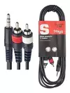 Cable Mini Plug A 2 Rca De 3 Metros Stagg Syc3mpsb2cm