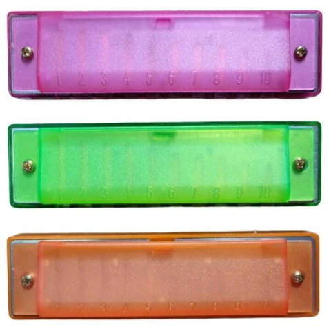 Armónica Parquer Plástico- Verde/rosa/naranja - 10 Celdas En Do - comprar online