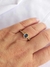 Anel oval safira cravejado ao redor Catherine banhado a ouro 18K - comprar online
