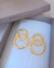 Brinco círculos duplo grife bvl banhado a ouro 18k na internet