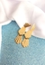 Brinco com 3 camadas design frisado Antonia banhado a ouro 18k - comprar online