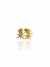 Brinco duas estrelas lisa e cravejada banhados a ouro 18k