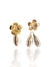 Brinco flor com gota com ródio branco banhado a ouro 18K na internet