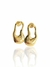 Brinco orgânico aberto meio banhado a ouro 18k