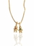 Colar riviera com pingente casal de filhos cravejado banhado a ouro 18K - comprar online