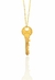 Colar longo chave Be Brave banhado a ouro 18k