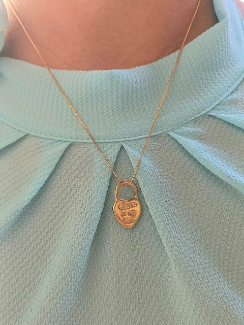 Colar pingente coração forever banhado a ouro 18k - comprar online