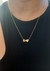 Colar dois corações zirconia e liso banhado a ouro 18k na internet