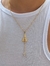 COLAR SANTA COM CRUZ CRAVEJADA BANHADA A OURO 18K - comprar online