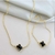 COLAR COM 1 TREVO PRETO VIRGINIA BANHADO A OURO 18K - Brinina Semijoias | Loja online de semijoias 