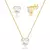 Conjunto coração cristal colar e brincos banhados a ouro 18k