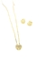 Conjunto colar e brinco mini coração cravejado Gabi banhado a ouro 18k