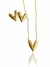 Conjunto colar e brincos coracao orgânico banhado a ouro 18K
