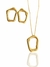 Conjunto colar e brincos orgânicos banhado a ouro 18k