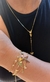 CONJUNTO COLAR GRAVATA BORBOELETA E ZIRCONIAS BANHADO A OURO 18K - loja online