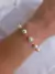 Pulseira pérola 8mm banhado a ouro 18k