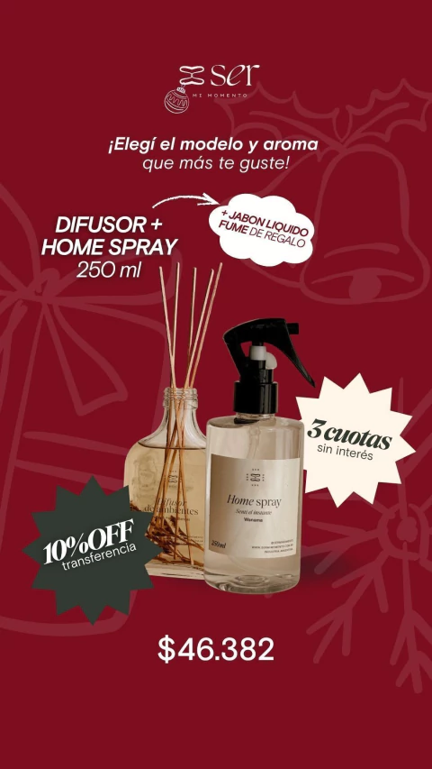 Difusor de ambientes + Home Spray