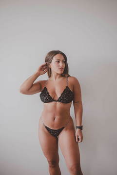 CONJUNTO ANIMAL PRINT MICROFIBRA Y PUNTILLA (5291) - comprar online