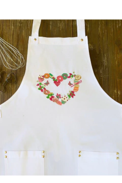 Delantal Sweet Heart blanco - comprar online