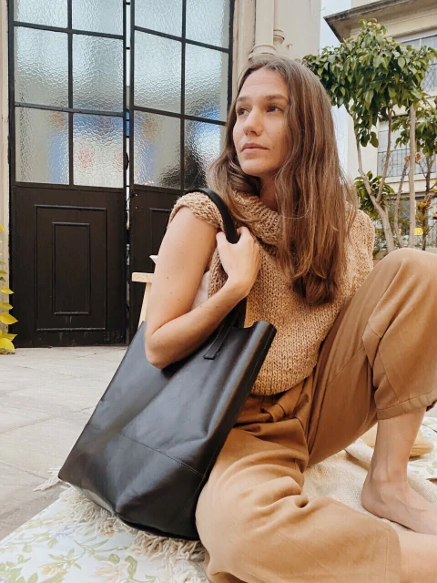 Cartera de Cuero - Humus Negra - comprar online