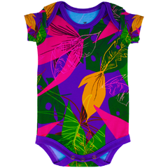 Body Bebê Estampado Mix de Folhas - Isabb