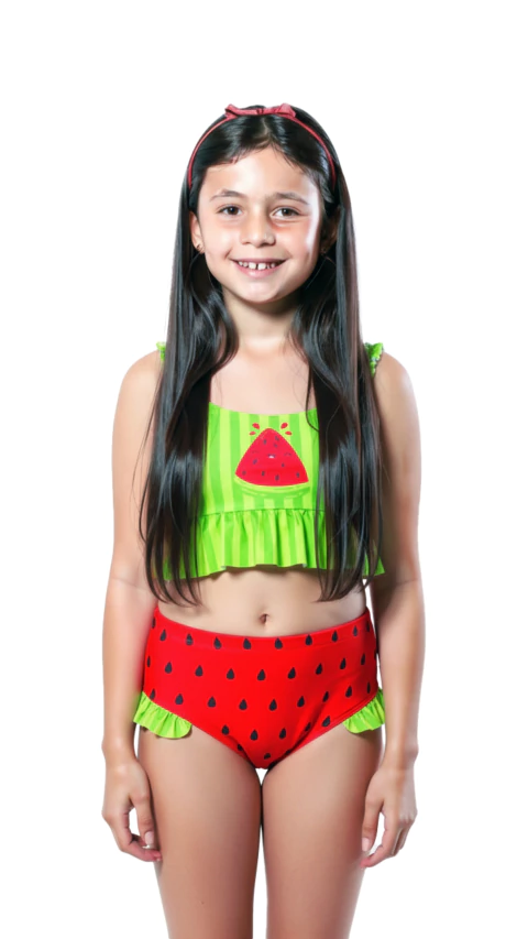 Biquíni com Proteção Solar UV Menina Melancia - TOUCA GRÁTIS - comprar online