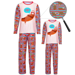 Pijama Adulto Feminino Manga Longa e Calça Bicho Preguiça - Isabb na internet