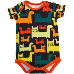 Body Bebê Estampado Gatinhos - Isabb
