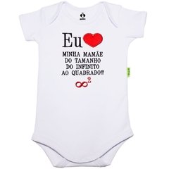 Body Bordado Manga Curta Branco Algodão Frase Amor Infinito | Isabb