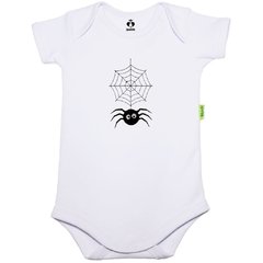 Body Bordado Manga Curta Branco Algodão Aranha na Teia | Isabb