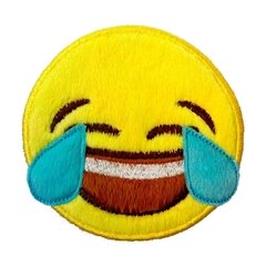 Body Bordado Manga Curta Branco Algodão Emoticon Chorando de Rir | Isabb - comprar online